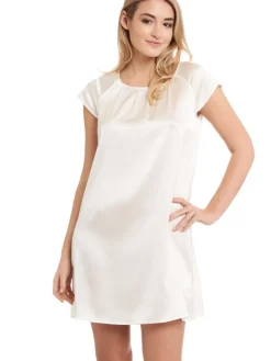 Seiden Basics|Seide Sleepshirt^Gattina Seide Kurzarm Nachtkleid SEDUZIONE DI SETA von grün