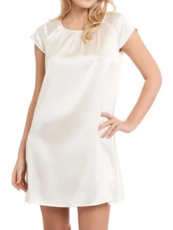 Seiden Basics|Seide Sleepshirt^Gattina Seide Kurzarm Nachtkleid SEDUZIONE DI SETA von grün