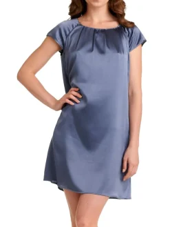 Seiden Basics|Seide Sleepshirt^Gattina Seide Kurzarm Nachtkleid SEDUZIONE DI SETA von grün