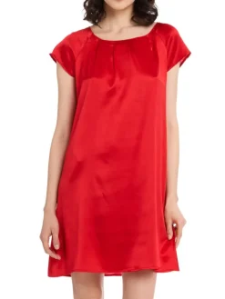 Seiden Basics|Seide Sleepshirt^Gattina Seide Kurzarm Nachtkleid SEDUZIONE DI SETA von grün