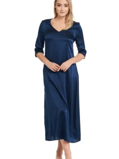 Seiden Basics|Seide Sleepshirt^Gattina Seide Langarm Nachtkleid SEDUZIONE DI SETA Satin von