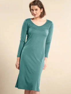 Seiden Basics|Seide Sleepshirt^Kokon Zwo Seide mit Bio-Baumwolle LANGARM NACHTHEMD von