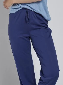 Lounge-Wear|Seiden Basics^Kokon Zwo Seide mit Bio-Baumwolle WELLNESS HOSE von schwarz oder dunkelblau