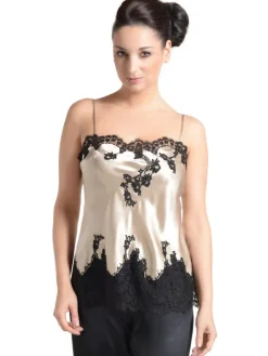 Tops Mit Spitze|Spaghettiträger Tops^Marjolaine Seide mit Spitze Longtop JARDIN von