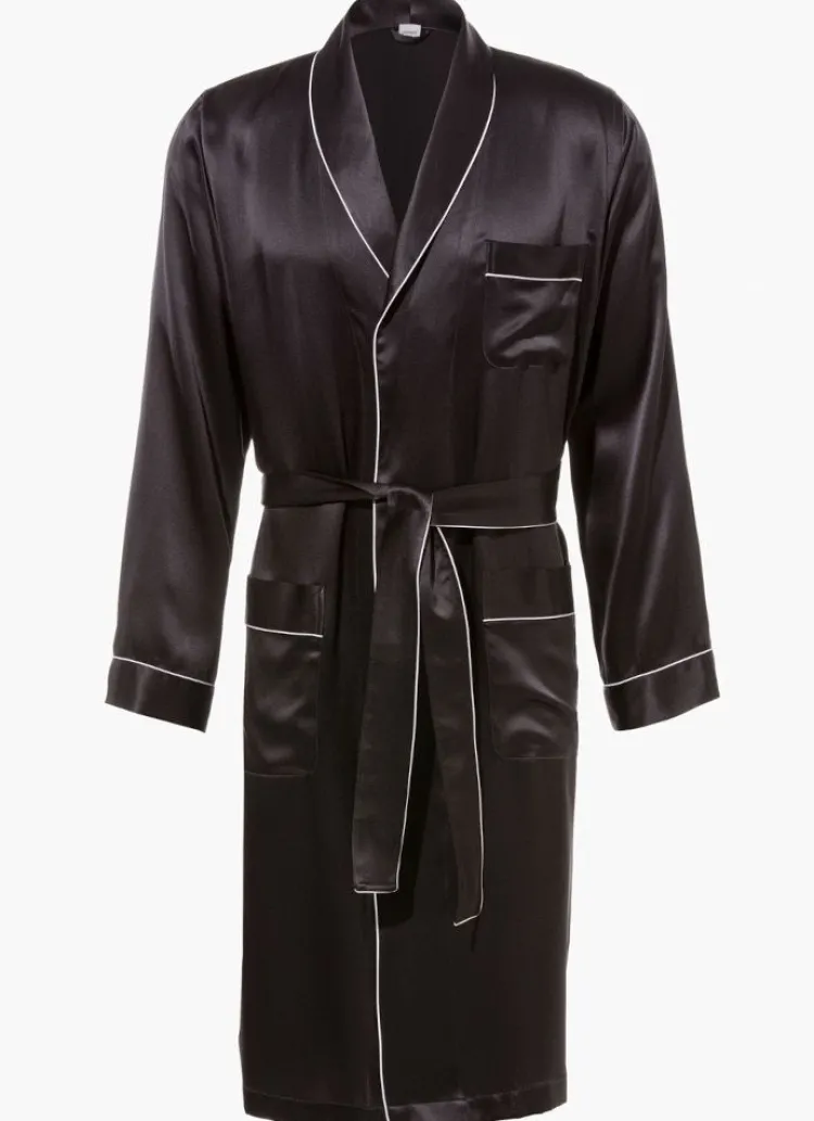 Seide Morgenmäntel^Zimmerli Seide Morgenmantel Herren SILK NIGHTWEAR 6000 knielang von