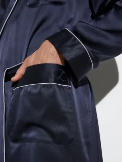 Seide Morgenmäntel^Zimmerli Seide Morgenmantel Herren SILK NIGHTWEAR 6000 knielang von