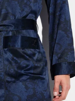 Seide Morgenmäntel^Zimmerli Seide Morgenmantel Herren SILK NIGHTWEAR 6000 knielang von