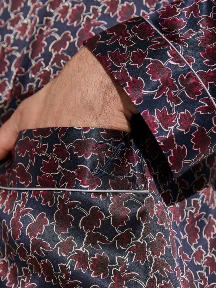 Seide Morgenmäntel^Zimmerli Seide Morgenmantel Herren SILK NIGHTWEAR 6000 knielang von