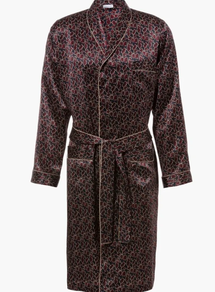 Seide Morgenmäntel^Zimmerli Seide Morgenmantel Herren SILK NIGHTWEAR 6000 knielang von