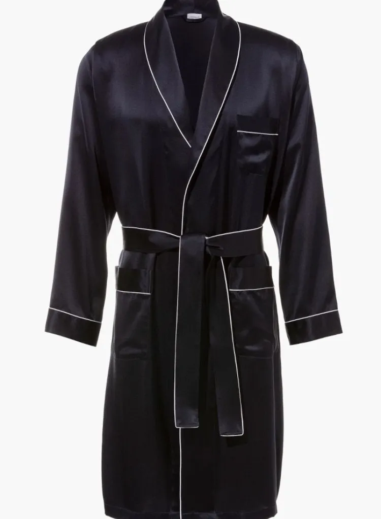 Seide Morgenmäntel^Zimmerli Seide Morgenmantel Herren SILK NIGHTWEAR 6000 knielang von