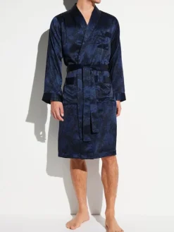 Seide Morgenmäntel^Zimmerli Seide Morgenmantel Herren SILK NIGHTWEAR 6000 knielang von
