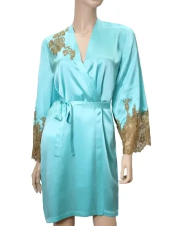 Morgenmantel Kurz|Morgenmantel Aus Satin^Marjolaine Seide Morgenmantel JARDIN exklusiv von