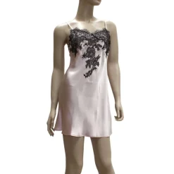 Seidennachthemd^Marjolaine Seide Nachthemd BACCARAT mit französischer Spitze von