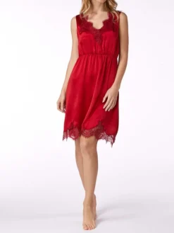 Alle Negligés|Seidenneglige^Vivis Seide Nachthemd PRIYA von rot