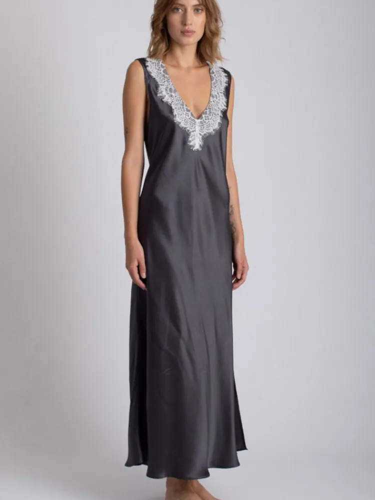 Seidennachthemd|Kleider^Vivis Seide Nachtkleid LEONA lang von