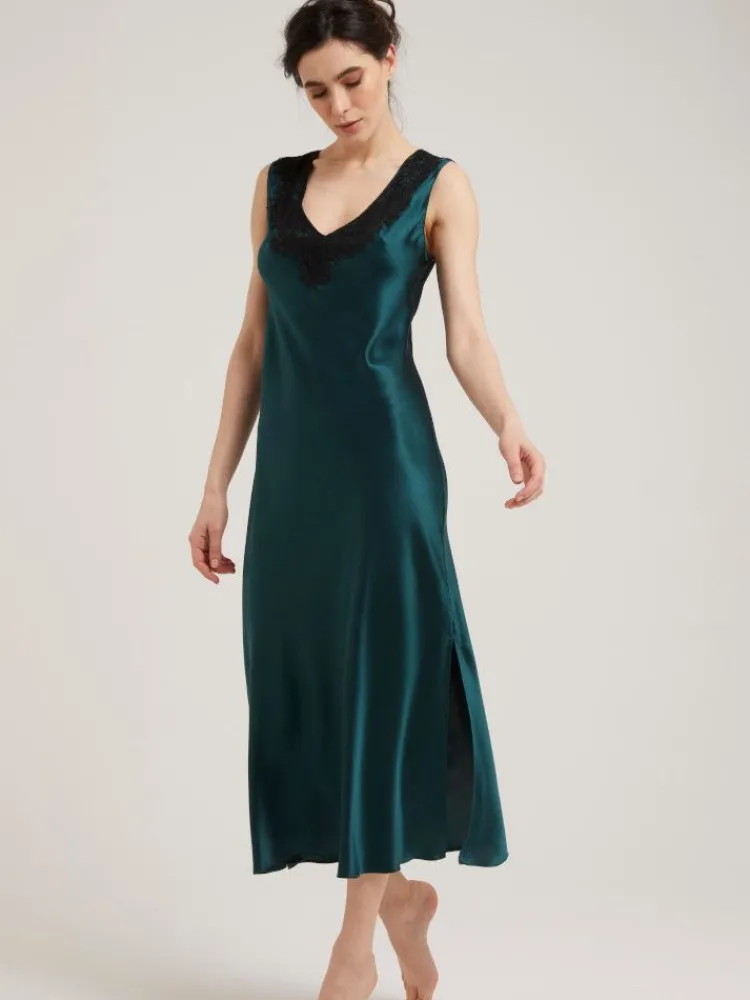 Seidennachthemd|Kleider^Vivis Seide Nachtkleid LEONA lang von