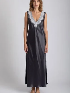 Kleider|Seidenneglige^Vivis Seide Nachtkleid LEONA mit Spitze von