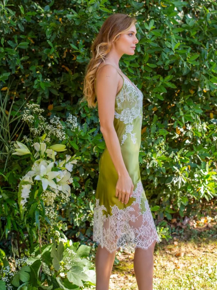 Alle Negligés|Seidenneglige^Marjolaine Seide Nachtkleid NYMPHE No. 5 halblang