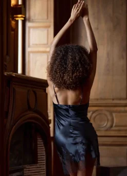 Alle Negligés|Seidenneglige^Marjolaine Seide Negligé BACCARAT Calais Spitze von