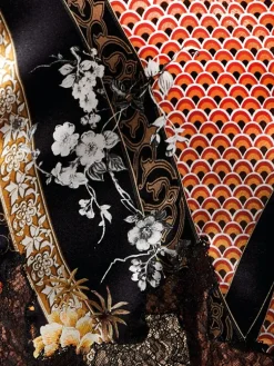 Alle Negligés|Seidenneglige^Chiara Fiorini Seide Neglige CHRISTMAS CAPSULE schwarz-gold von schwarz gold mit Spitze