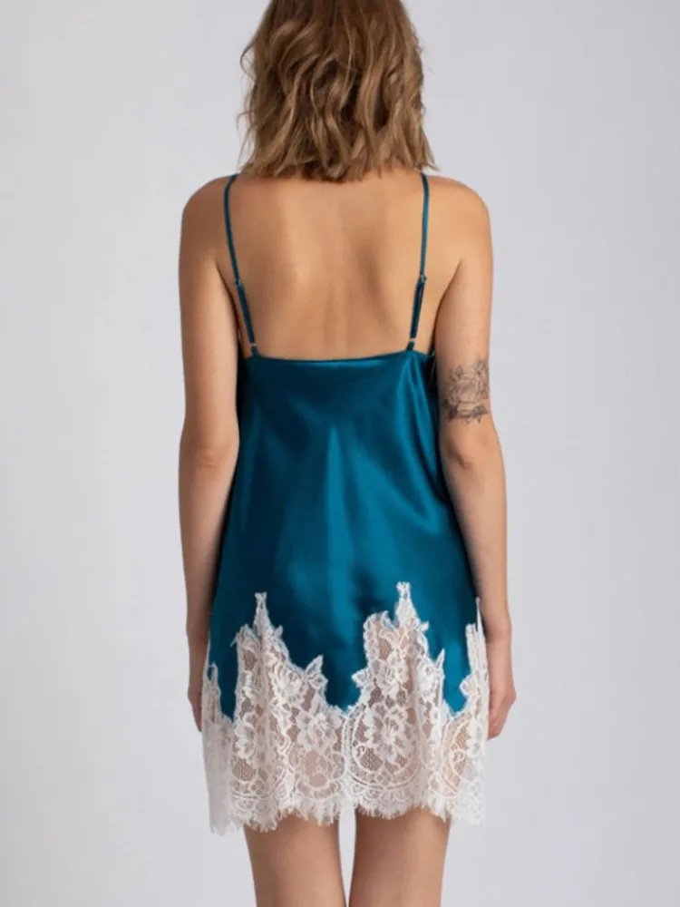 Seidennachthemd|Alle Negligés^Vivis Seide Neglige kurz LILLIAN von