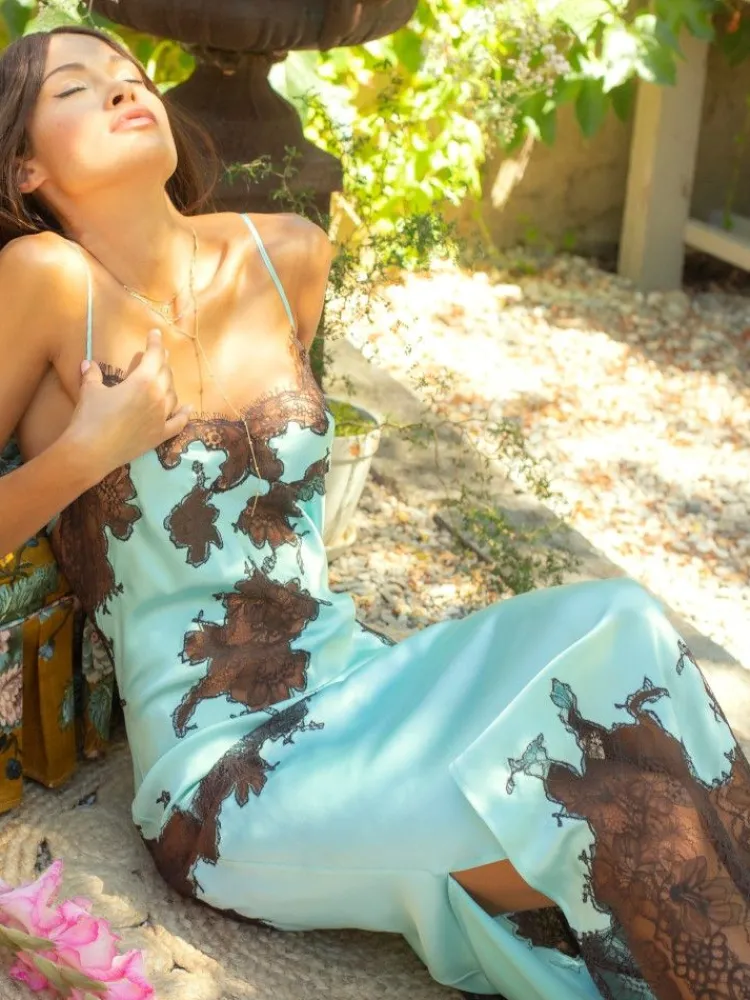 Alle Negligés|Seidenneglige^Marjolaine Seide Neglige lang MELINDA von