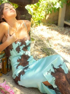 Alle Negligés|Seidenneglige^Marjolaine Seide Neglige lang MELINDA Luxus von