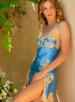 Alle Negligés|Seidenneglige^Marjolaine Seide Neglige MARJOLIE No. 3 mit Spitze