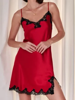 Alle Negligés|Unterkleider Mit Seide^Eva B. Bitzer Seide Neglige SATIN + LACE kurz von