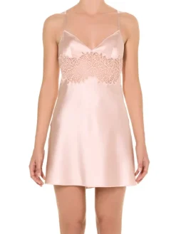 Alle Negligés|Seidenneglige^Ritratti Seide Neglige WEDDING puder-rosé von puder rosa mit Spitze