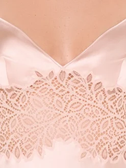 Alle Negligés|Seidenneglige^Ritratti Seide Neglige WEDDING puder-rosé von puder rosa mit Spitze