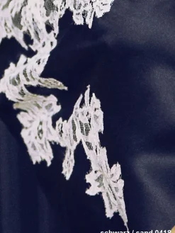 Tops Mit Spitze|Spaghettiträger Tops^Marjolaine Seide Seidentop FLAVIA mit Caudry Spitze von sandbeige oder schwarz mit Spitze