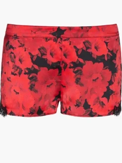Alle Slips|Mit Seidensatin^Aubade Seide Shorts TOI MON AMOUR rot-schwarz von rotes Blumenmuster mit schwarz