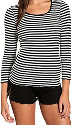 Shirts Mit Seide|Langarm^Gattina Seide-Baumwolle Langarm-Shirt ARONA schwarz oder blau von schwarz-weiß oder blau-weiß