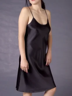 Seiden Basics|Seidennachthemd^Gattina Seide-Baumwolle Nachthemd SATIN knielang von