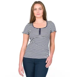 T-Shirt|Shirts Mit Seide^Gattina Seide-Baumwolle T-Shirt ARONA gestreift schwarz-weiß oder blau-weiß