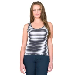 Camisole (Breite Träger)|Shirts Mit Seide^Gattina Seide-Baumwolle Unterhemd ARONA von schwarz-weiß oder blau-weiß