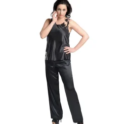 Camisole (Breite Träger)|Mit Seidensatin^Luna di Seta Seiden- Camisole LUXURY LACE von champagner oder schwarz