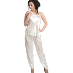 Camisole (Breite Träger)|Mit Seidensatin^Luna di Seta Seiden- Camisole LUXURY LACE von champagner oder schwarz