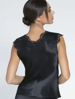 Tops Mit Spitze|Camisole (Breite Träger)^Lise Charmel Seiden Camisole Top SPLENDEUR SOIE mit Spitze von schwarz