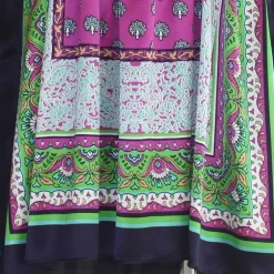 Strandkleider & Sommerkleider|Kleider^Eva B. Bitzer Seiden- Sommerkleid EXOTIC von pink-grün mit dunkelblau