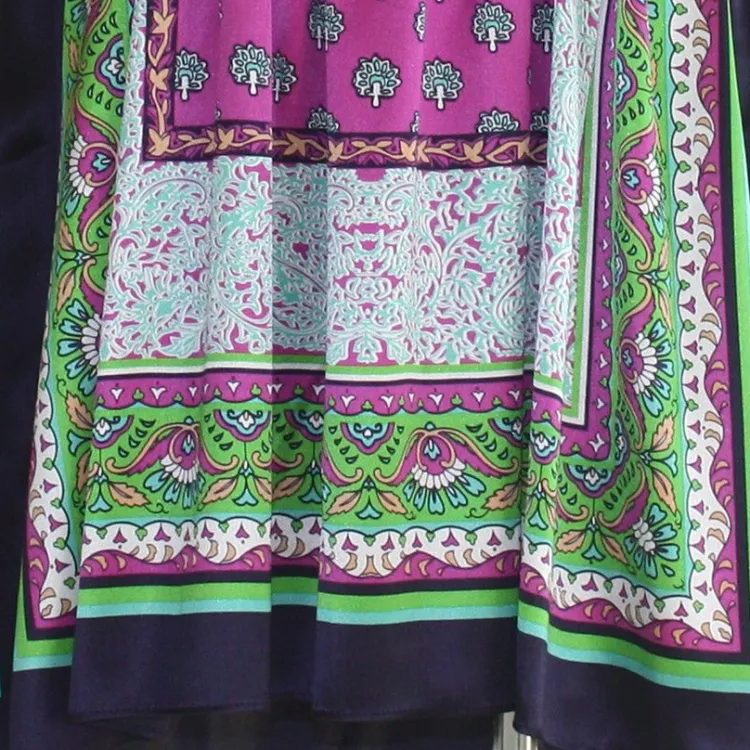 Strandkleider & Sommerkleider|Kleider^Eva B. Bitzer Seiden- Sommerkleid EXOTIC von pink-grün mit dunkelblau