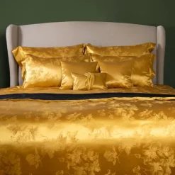 Seidenbettwäsche^Plauener Seidenweberei Seidenbettwäsche ADA GOLD Seidenweber Collection gold gelb stückgefärbt