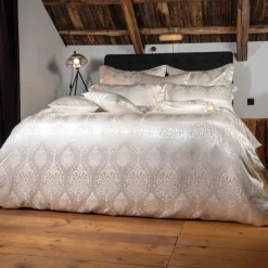 Seidenbettwäsche^Plauener Seidenweberei Seidenbettwäsche DAMASK NATUR Seidenweber Collection natur (creme-weiß)