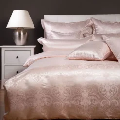 Seidenbettwäsche^Plauener Seidenweberei Seidenbettwäsche ELA ROSE MELANGE Seidenweber Collection zart rosa-meliert garngefärbt gewebt