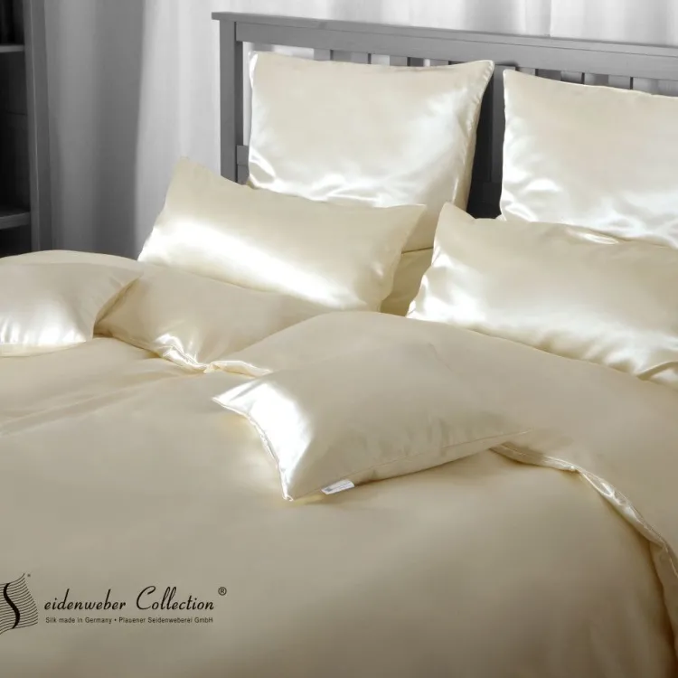 Seidenbettwäsche^Plauener Seidenweberei Seidenbettwäsche HELIOS NATUR Seidenweber Collection natur (creme-weiß)