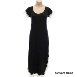 Seidenneglige|Seidennachthemd^Nightdreams Seidenmix Kurzarm Nachthemd MAHÉ Nr. 2 mit Spitze