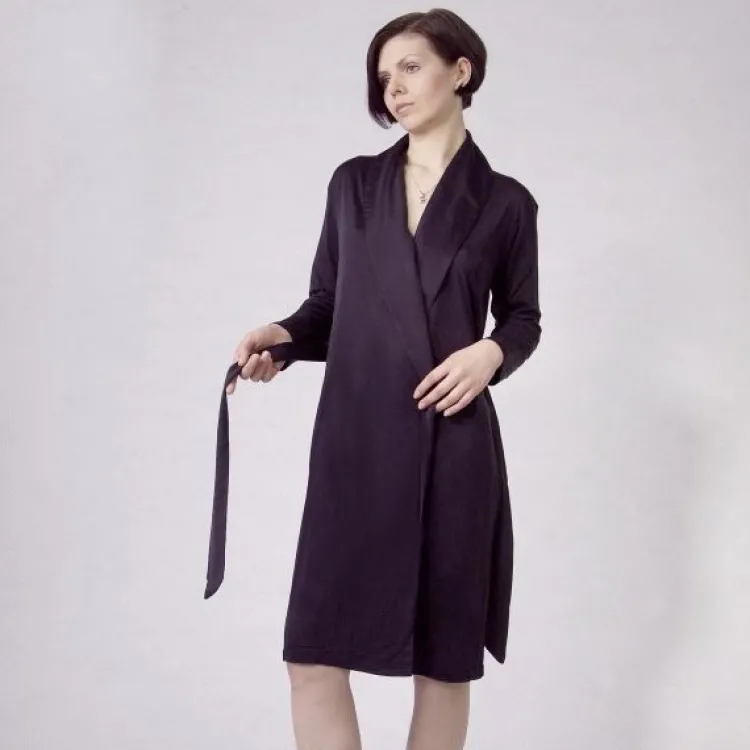 Morgenmantel Kurz|Morgenmantel Mit Seide^Nightdreams Seidenmix Kurz-Morgenmantel ADELAIDE uni von