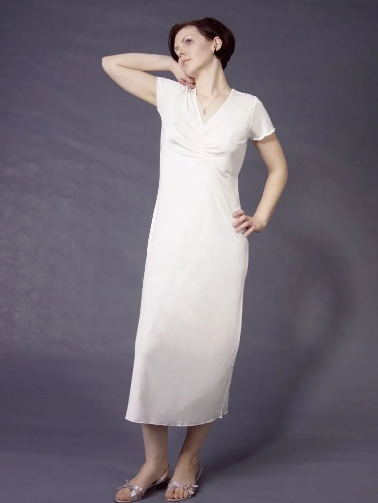 Seiden Basics|Seidenneglige^Nightdreams Seidenmix Wirkseide Kurzarm Nachthemd ADELAIDE Nr. 4 von