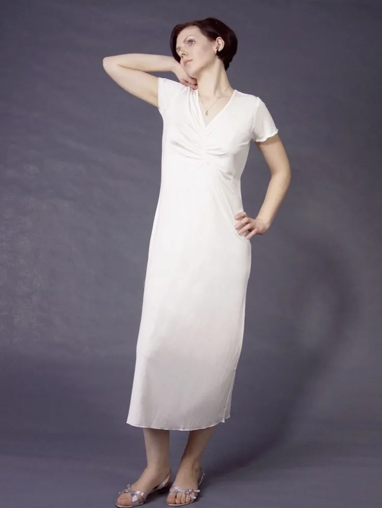 Seiden Basics|Seidenneglige^Nightdreams Seidenmix Wirkseide Kurzarm Nachthemd ADELAIDE Nr. 4 von